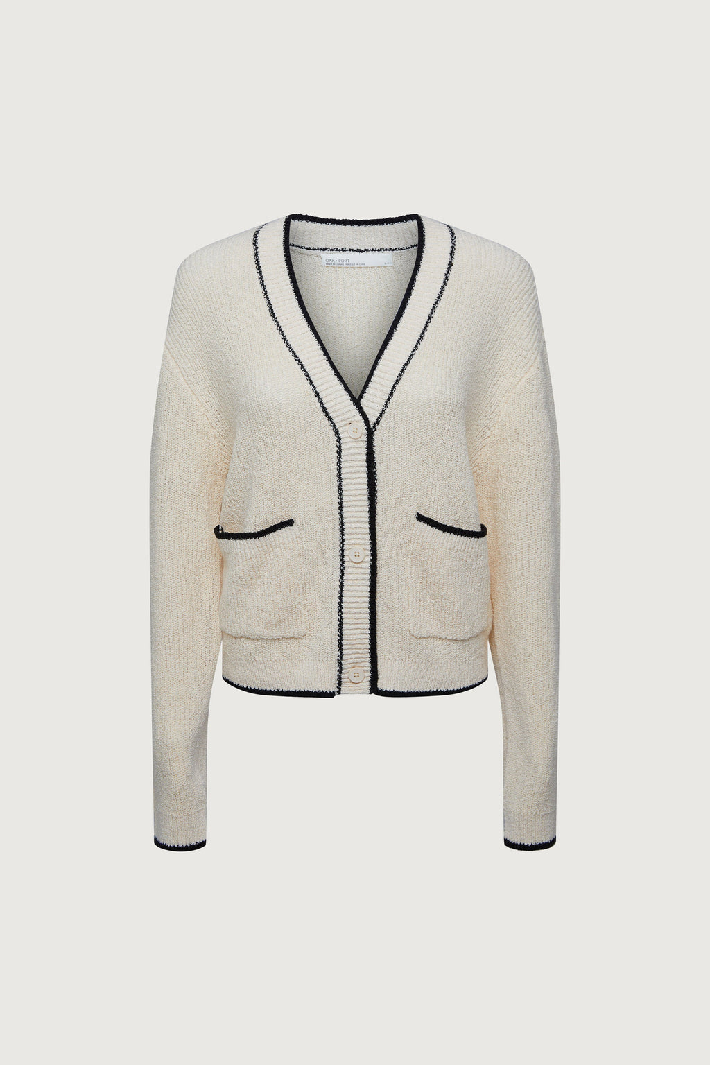 CONTRAST TRIM CARDIGAN