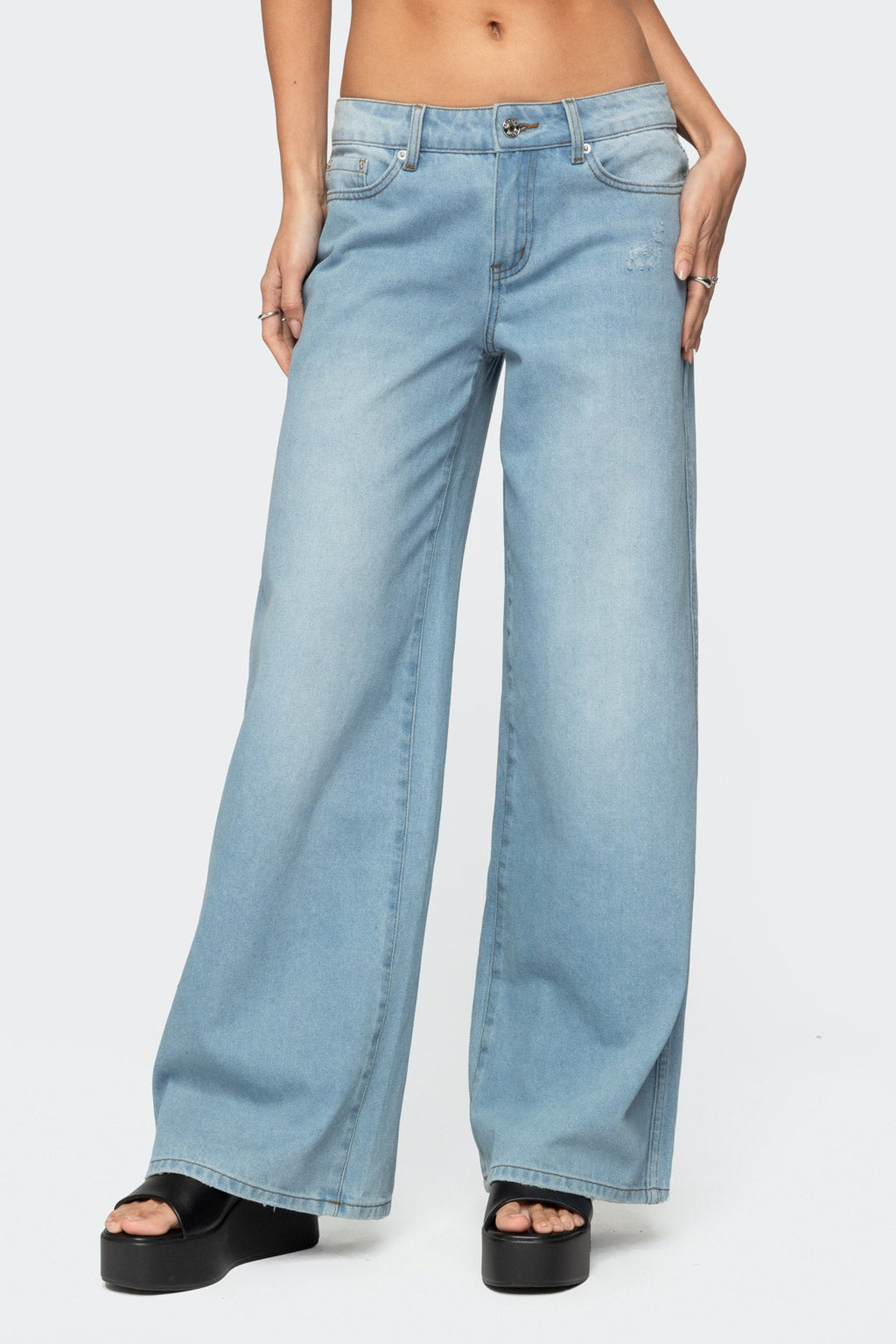 Ripley Distressed Low Rise Baggy Jeans