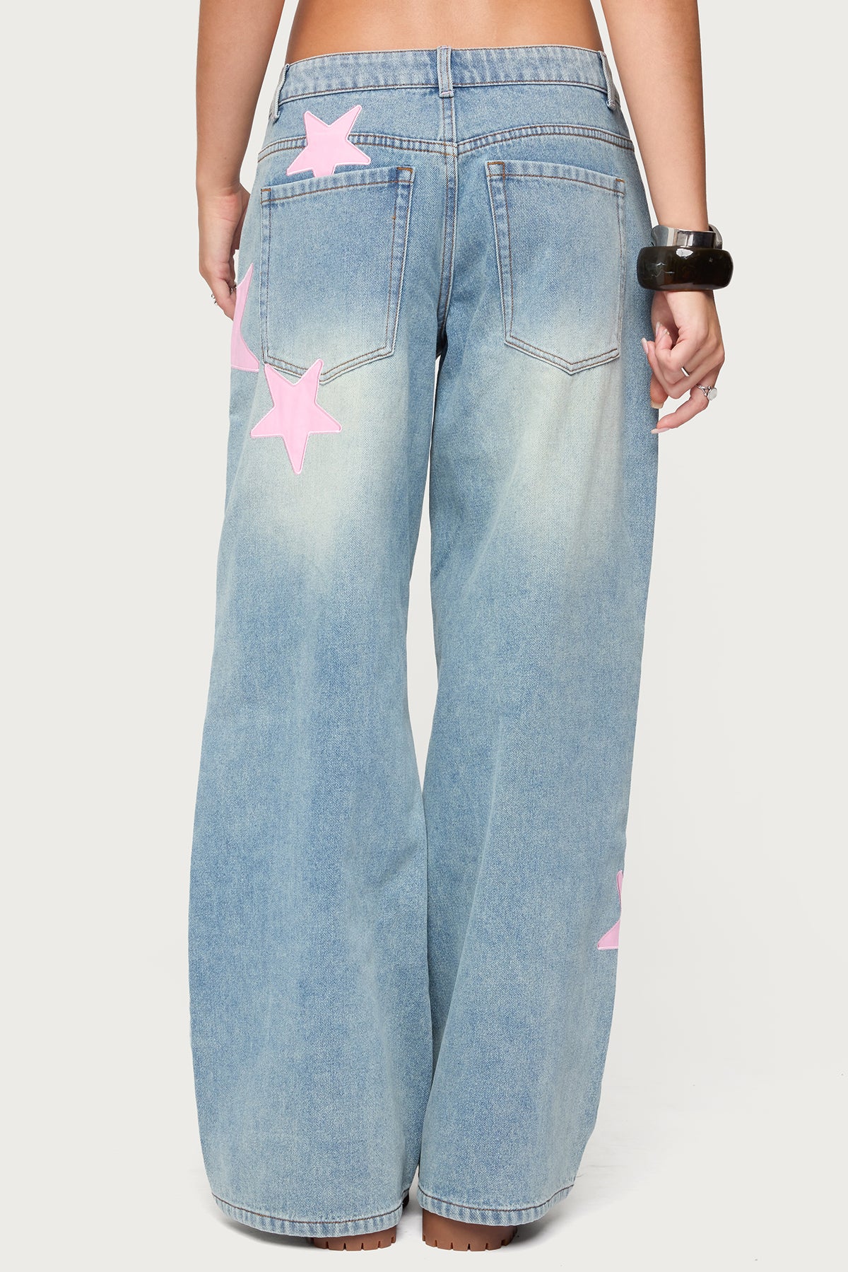 Trish Stars Low Rise Baggy Jeans