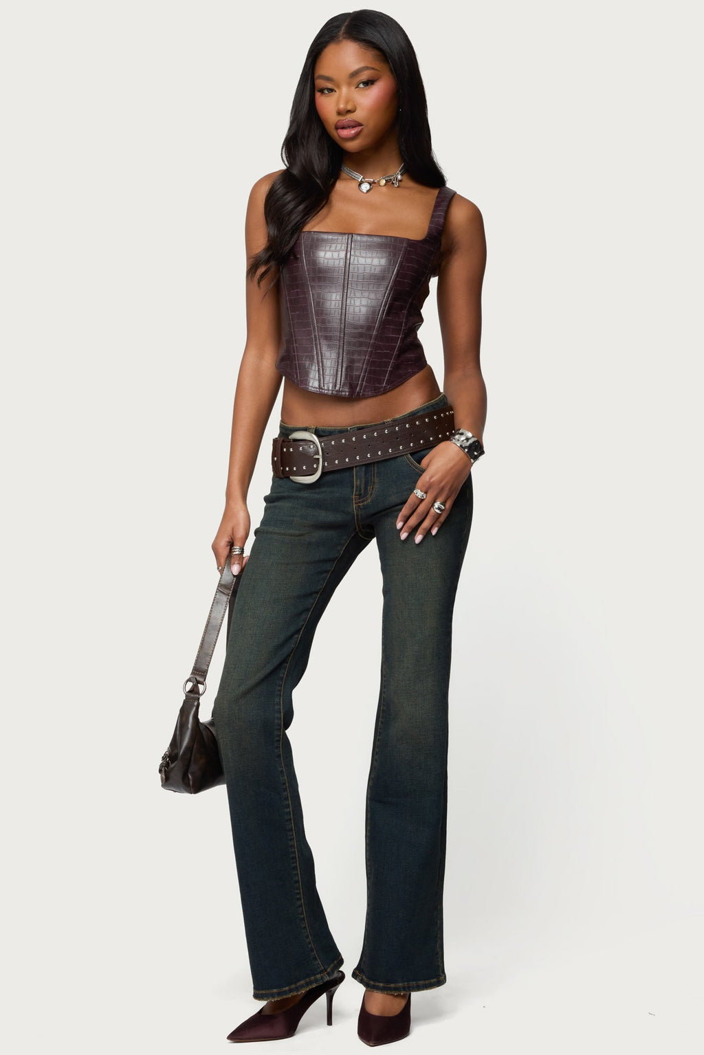 Shana Faux Croc Corset