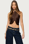 Hara Fringed Crisscross Backless Top