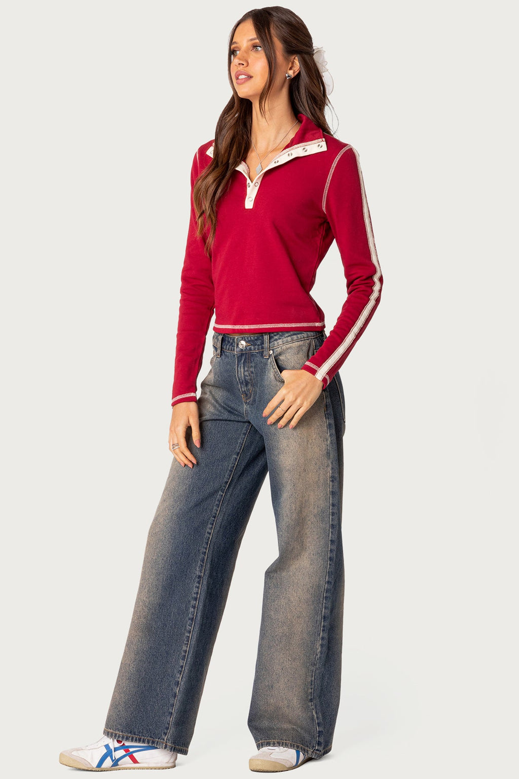 Raelynn Washed Low Rise Baggy Jeans