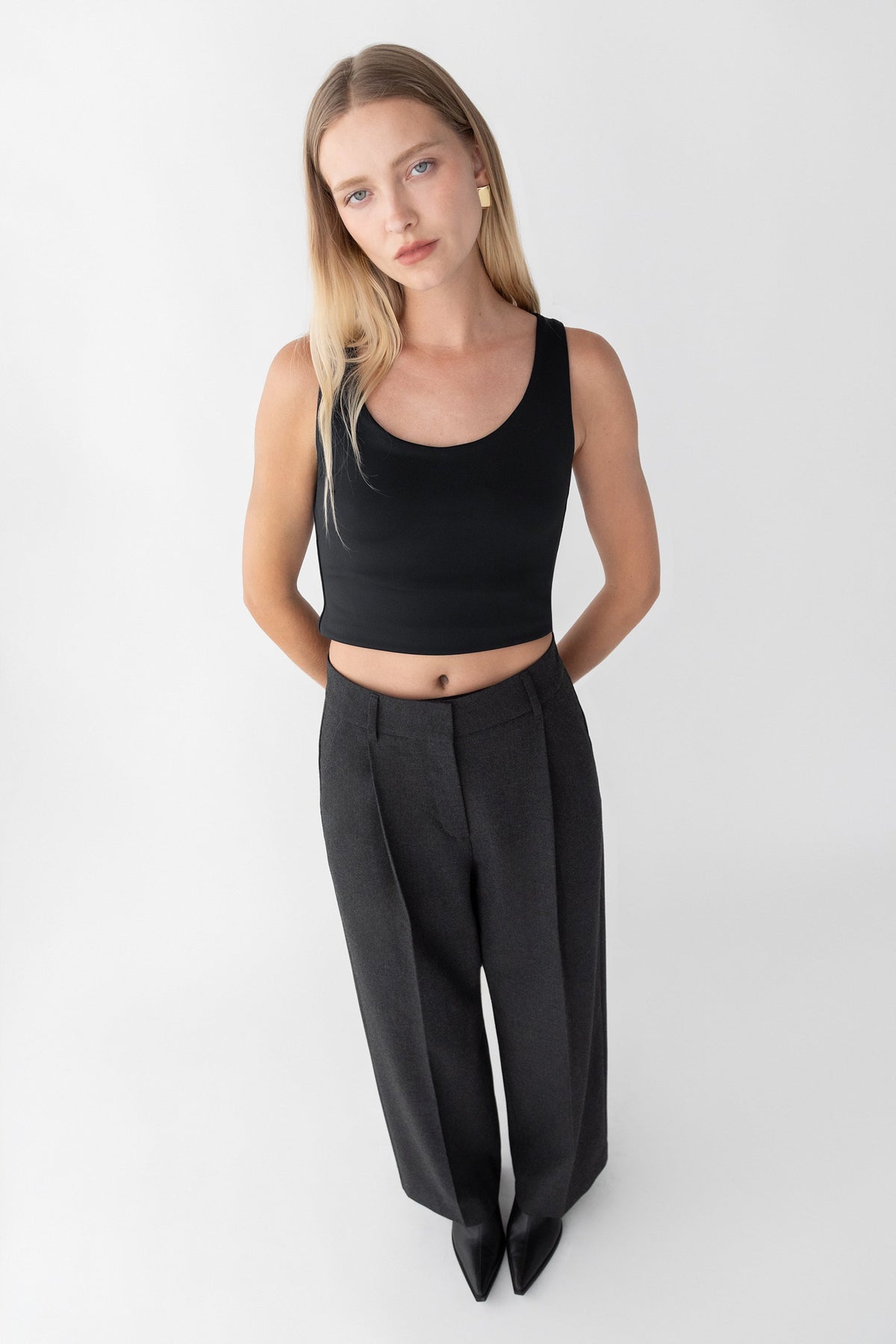 WIDE LEG HIGH-RISE DRESS PANT