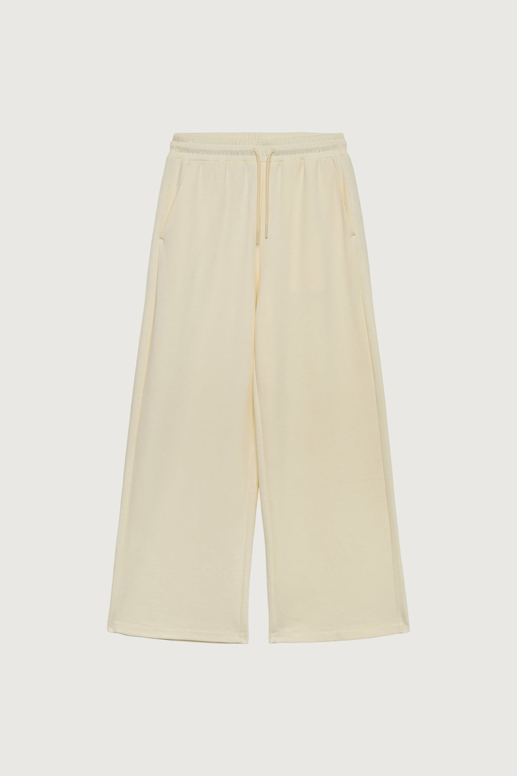 DOUBLE-KNIT COTTON BLEND WIDE LEG PANT