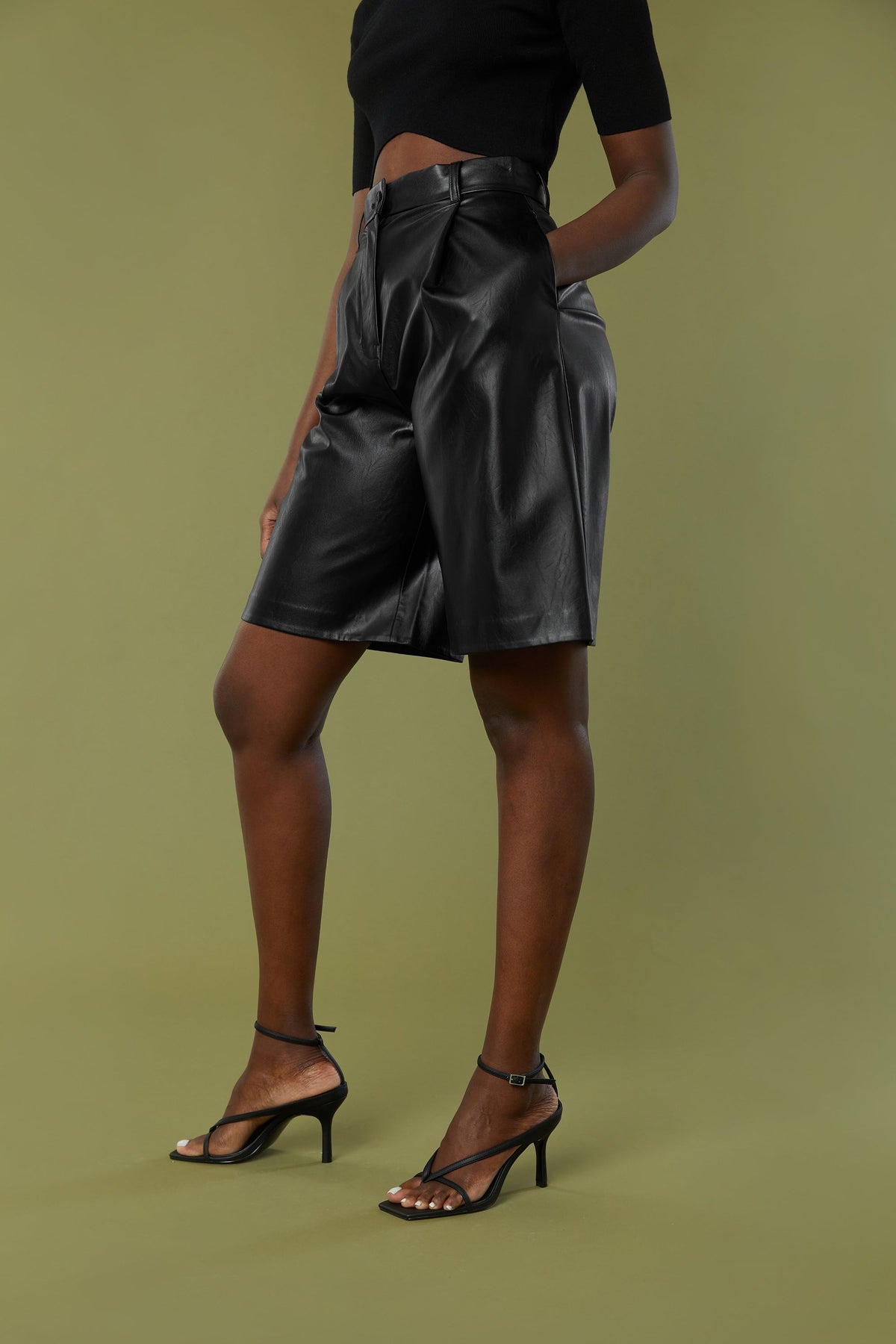 VEGAN LEATHER SHORTS