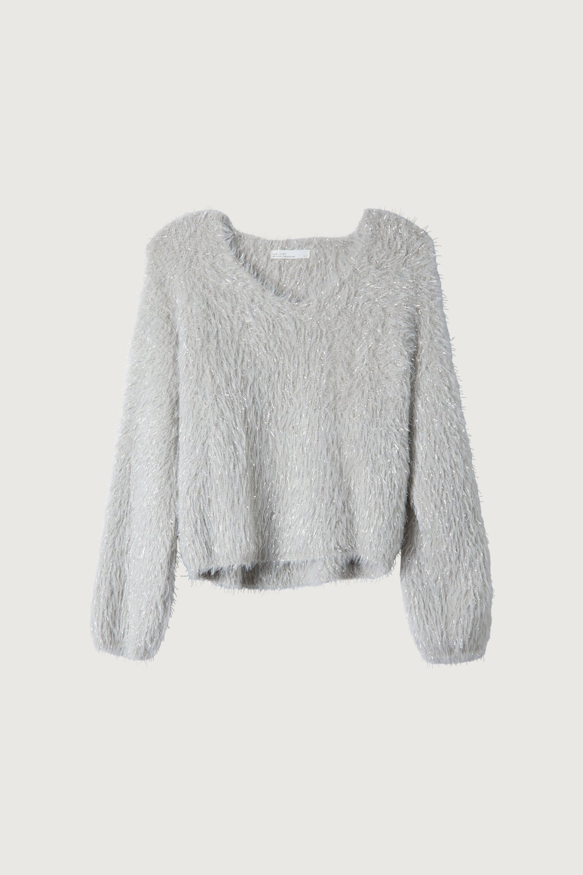 FUZZY V-NECK SWEATER
